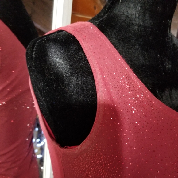 TATTOO BRAND VINTAGE LONG RED SPARKLY GOWN SIZE SMALL - Picture 8 of 16